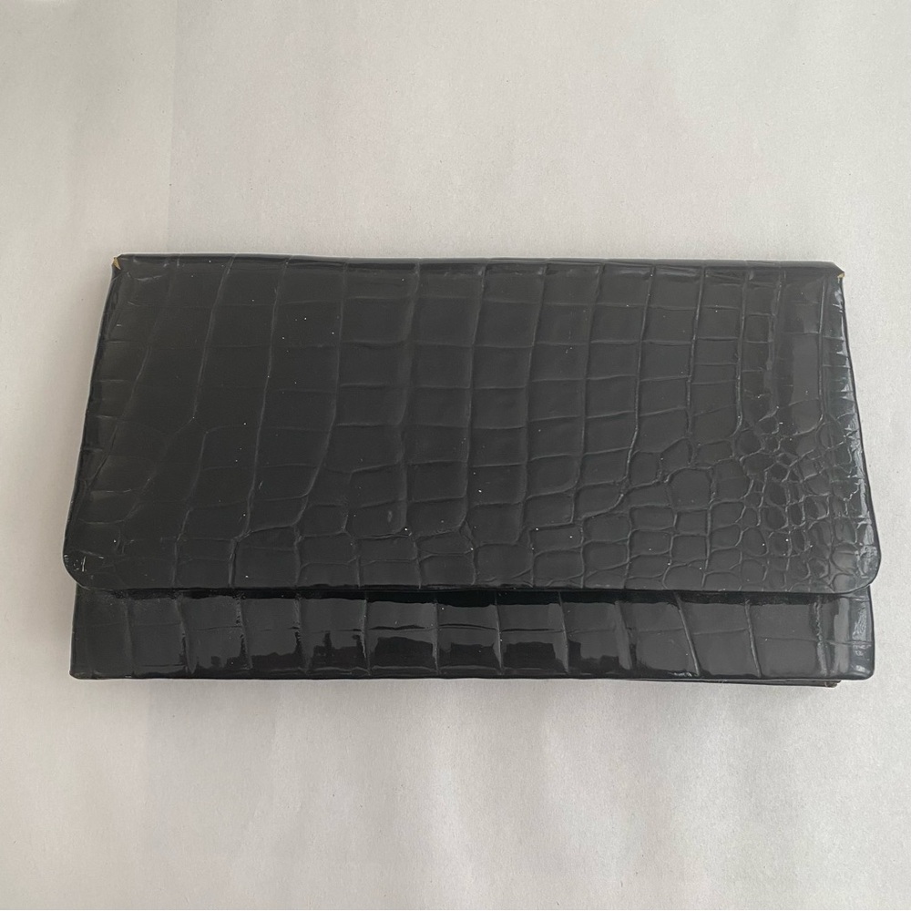 Vintage Women’s Faux Vegan Leather Clutch Purse 1980s 80s
